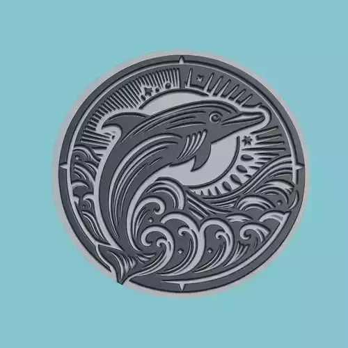 Dolphin Animal Medallion Dolphin Print Model