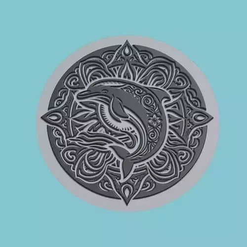 Dolphin Animal Medallion Dolphin Print Model