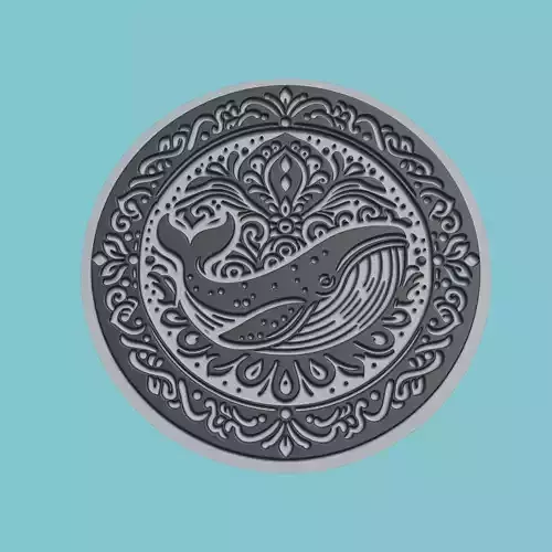 Whale Animal Medallion Whale Print Model
