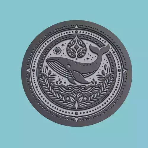 Whale Animal Medallion Whale Print Model