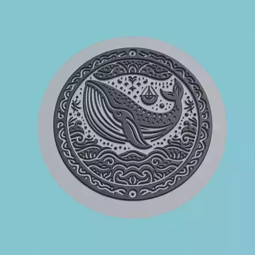 Whale Animal Medallion Whale Print Model