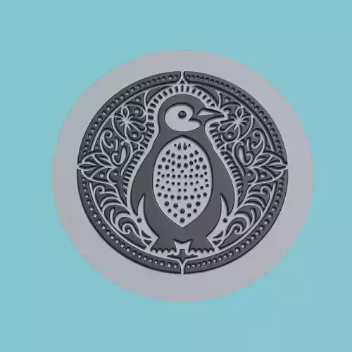 Penguin Animal Medallion Penguin Print Model