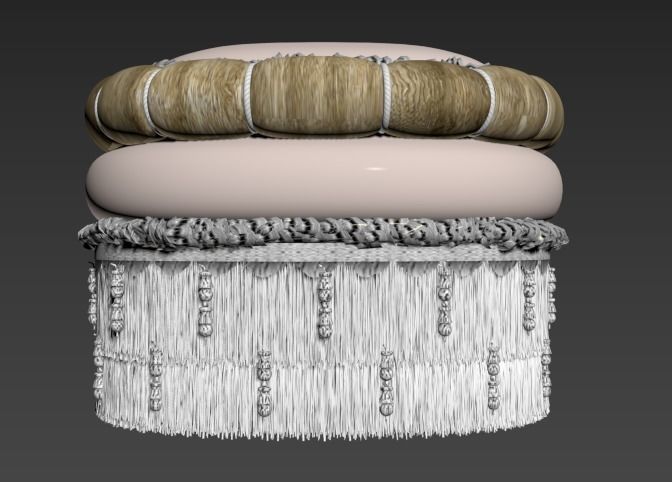 bench chair 3D model 3D model_3