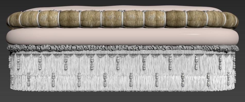 bench chair 3D model 3D model_2