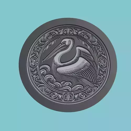 Pelican Animal Medallion Pelican Print Model