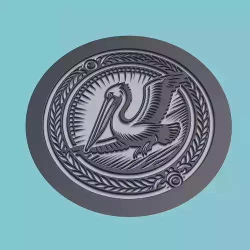 Pelican Animal Medallion Pelican Print Model
