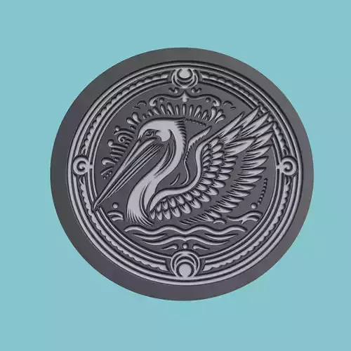 Pelican Animal Medallion Pelican Print Model
