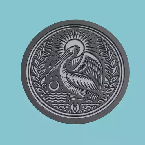 Pelican Animal Medallion Pelican Print Model