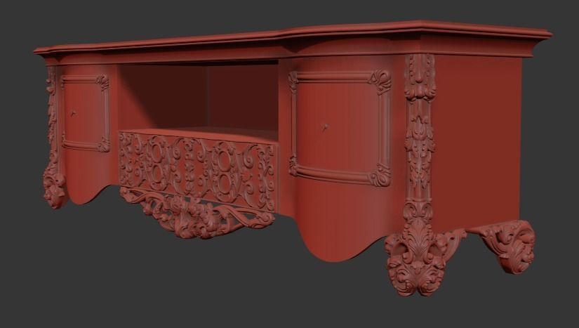 TV shelf 3D model 3D model_4