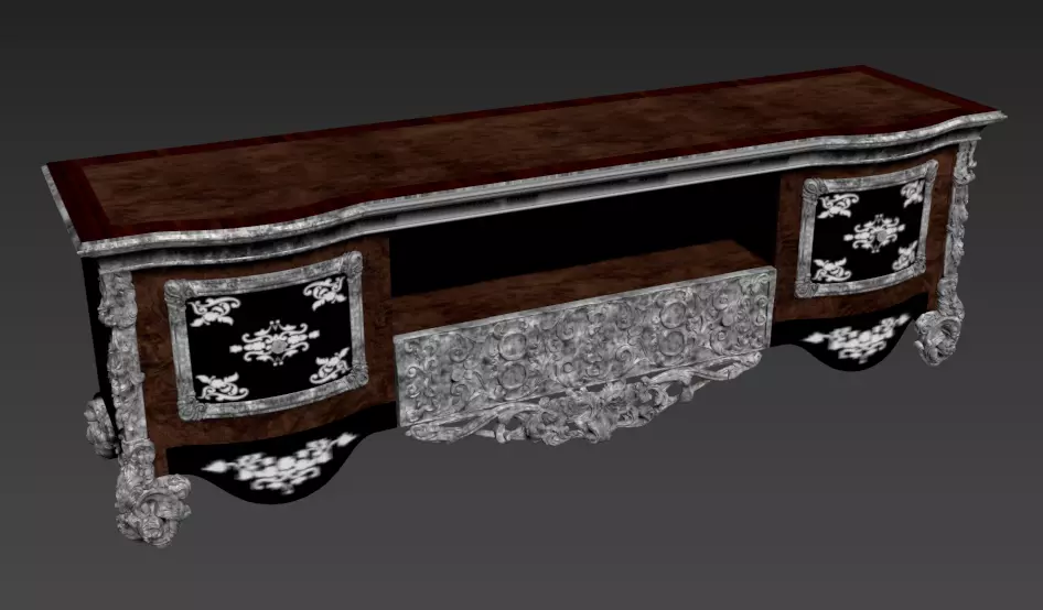 TV shelf 3D model 3D model_0