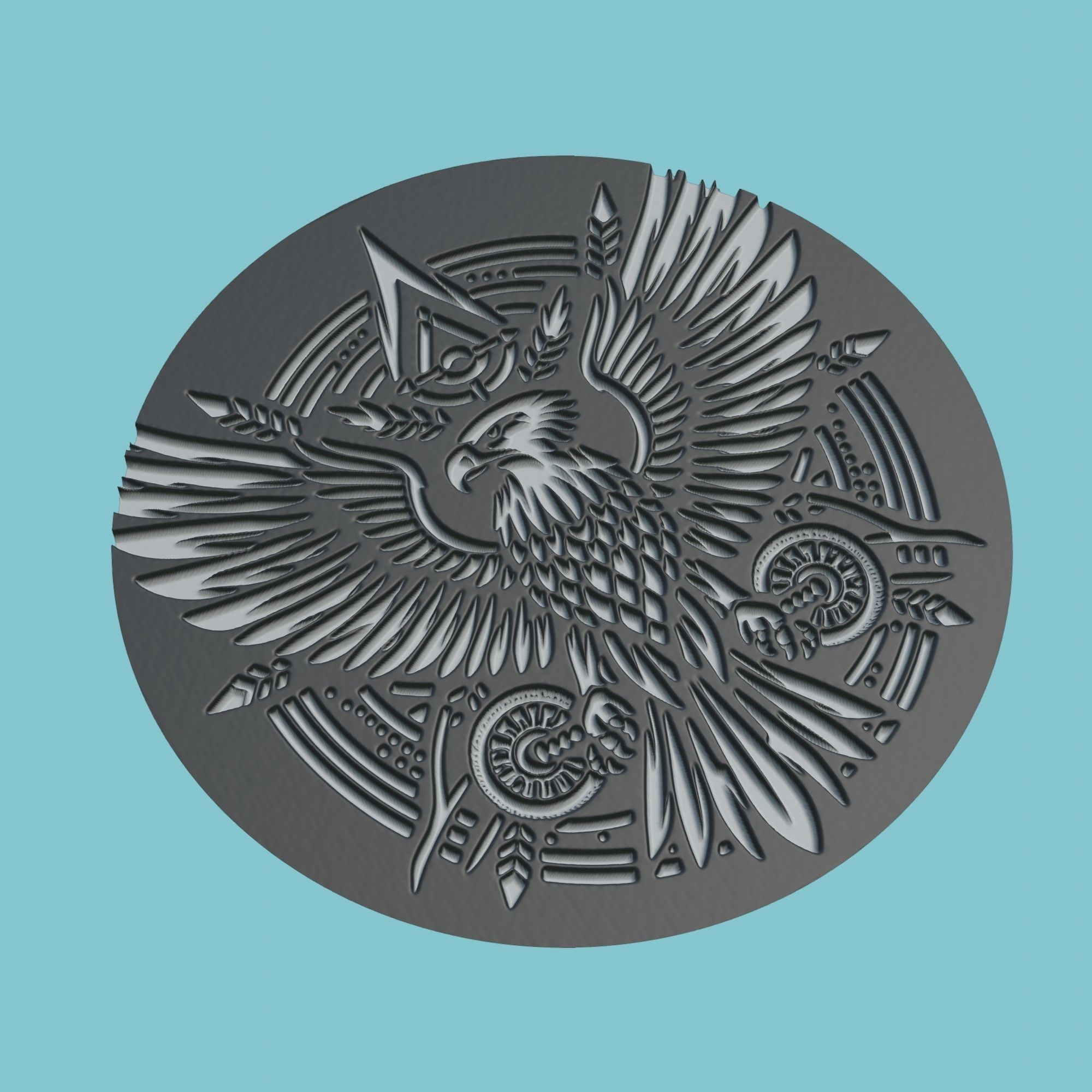 Hawk Animal Medallion Hawk Print Model 3D print model_1
