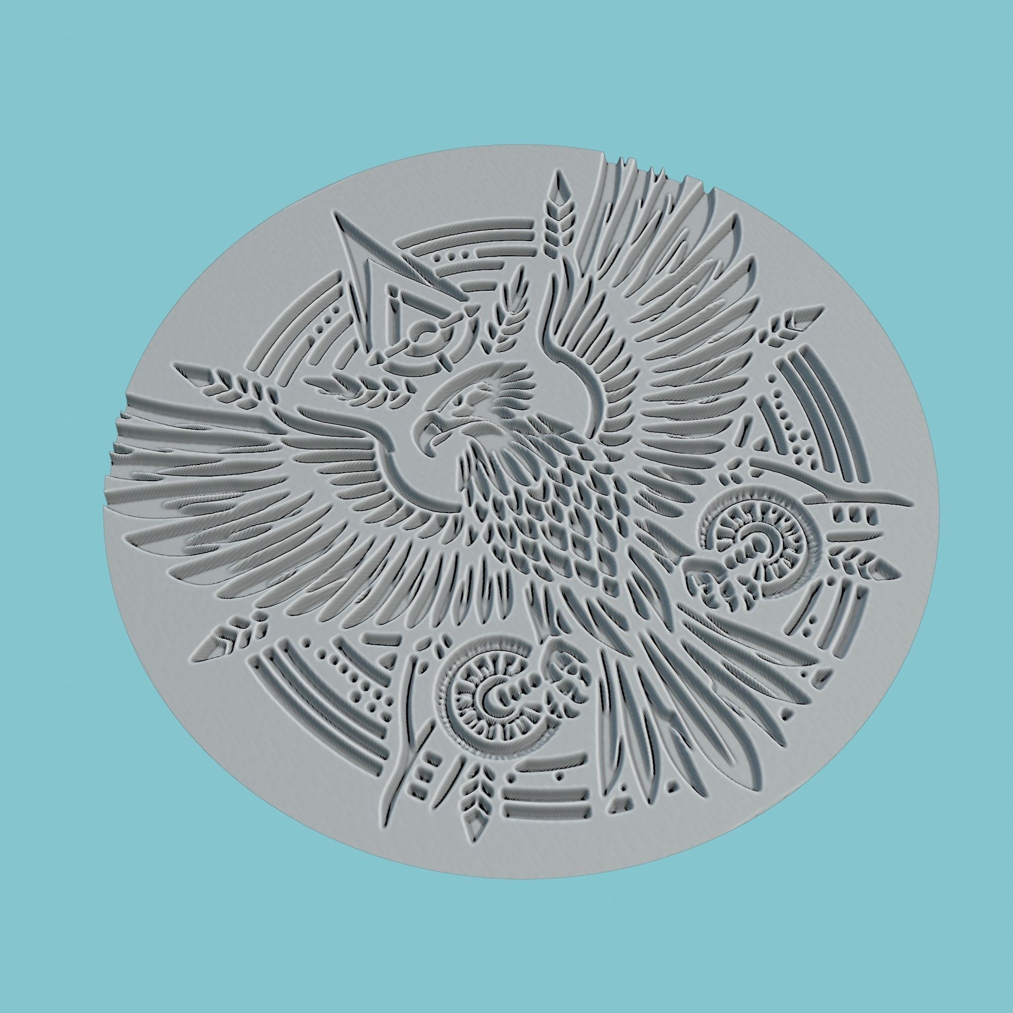 Hawk Animal Medallion Hawk Print Model 3D print model_3