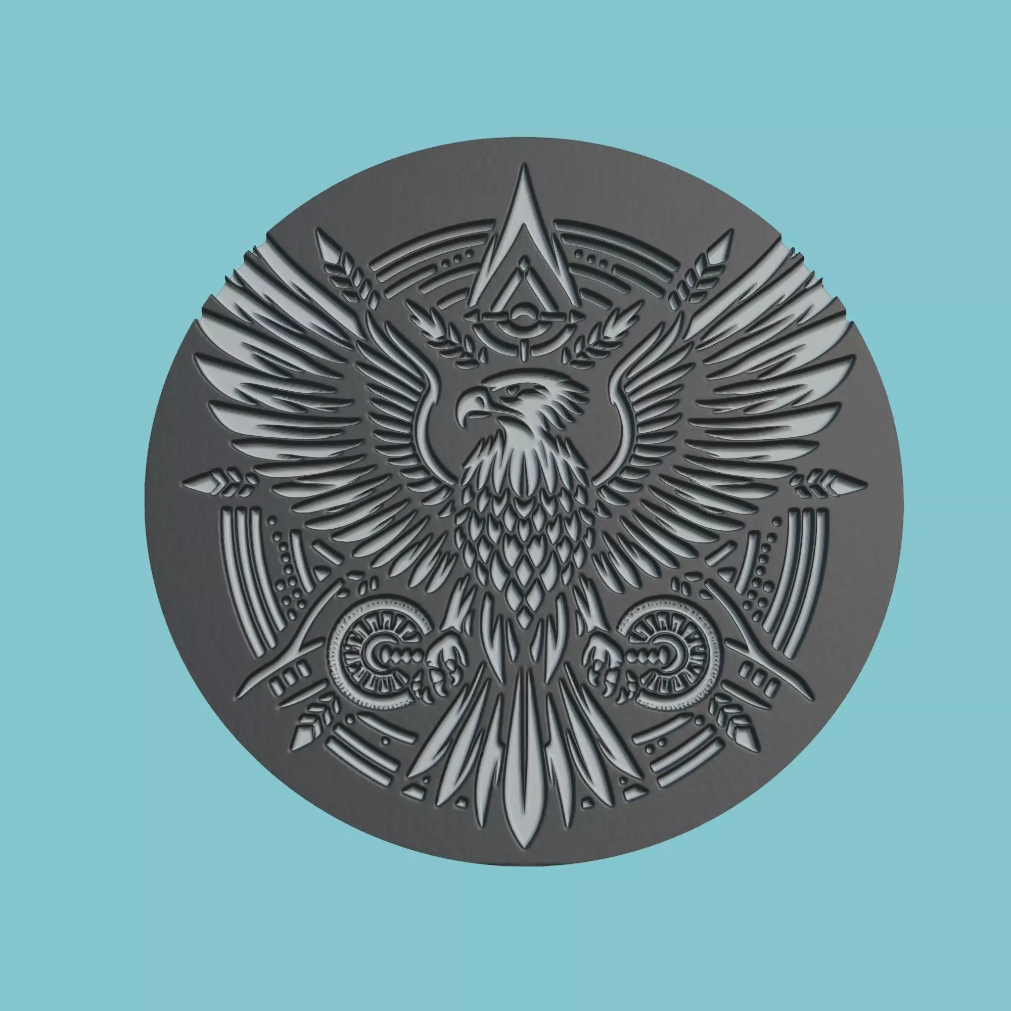 Hawk Animal Medallion Hawk Print Model 3D print model_0