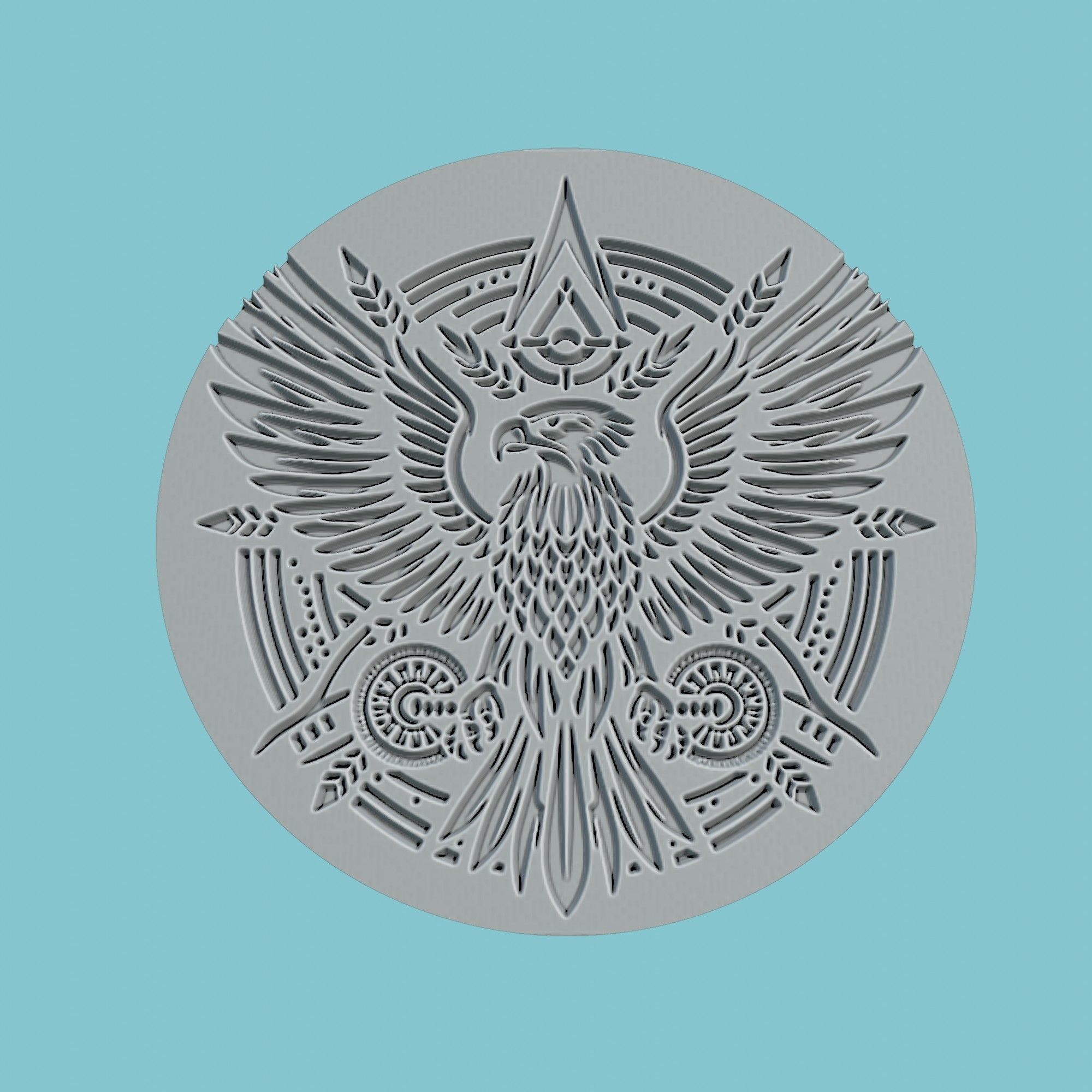 Hawk Animal Medallion Hawk Print Model 3D print model_2