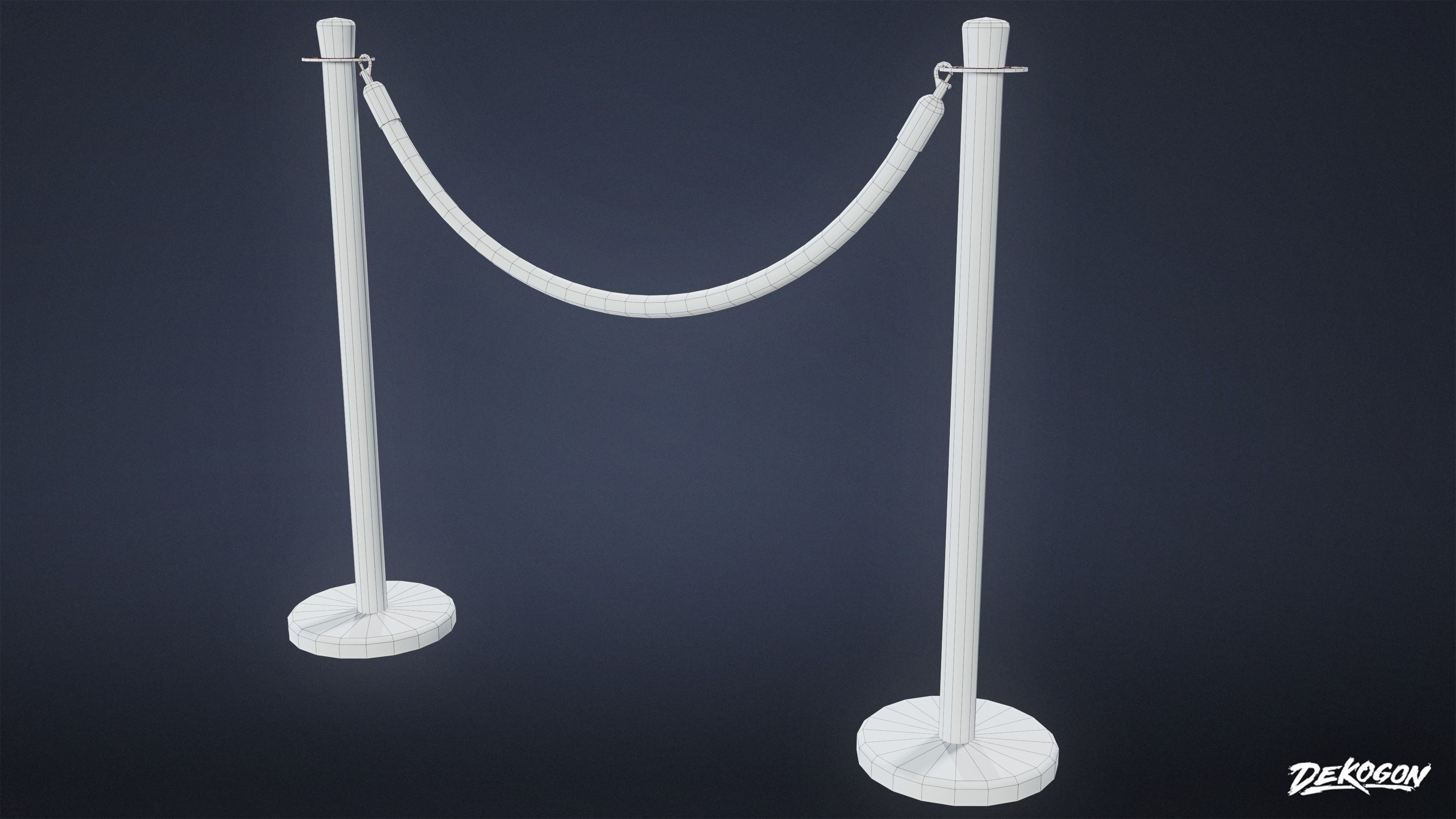 BANK HEIST - Lane Divider 01 - LOW POLY Low-poly 3D model_7