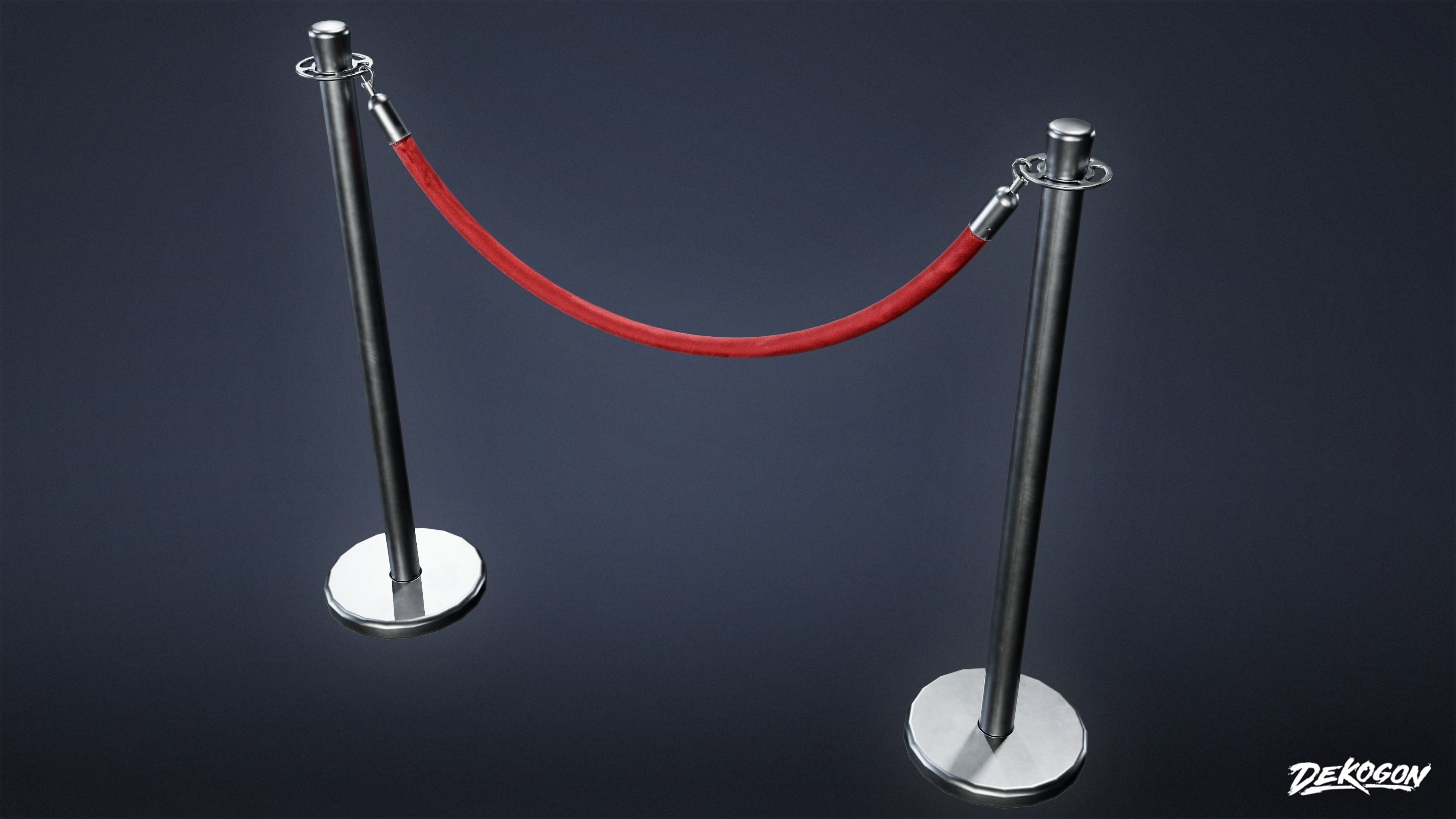 BANK HEIST - Lane Divider 01 - LOW POLY Low-poly 3D model_3