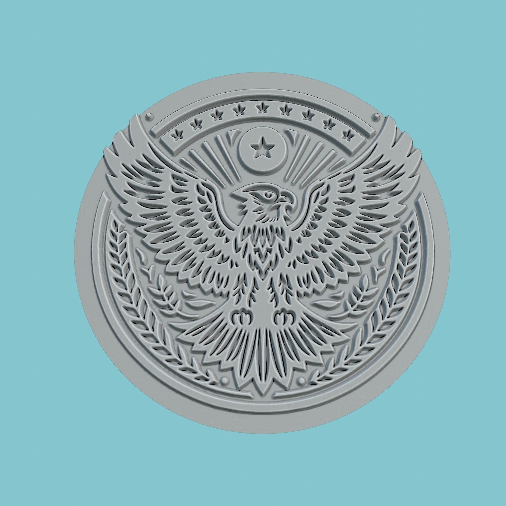 Hawk Animal Medallion Hawk Print Model 3D print model_2
