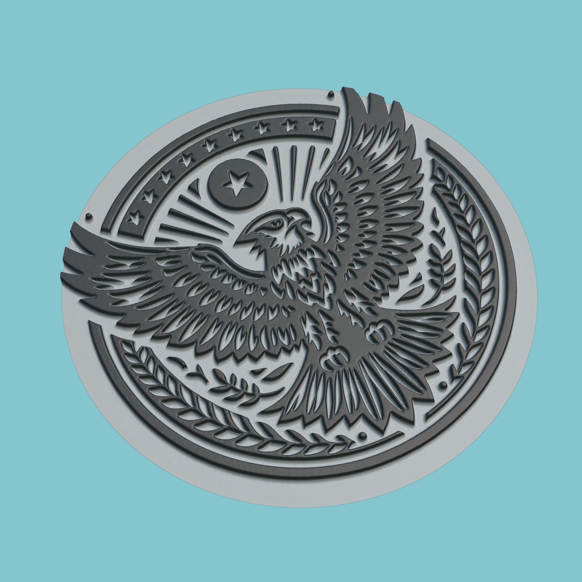 Hawk Animal Medallion Hawk Print Model 3D print model_1