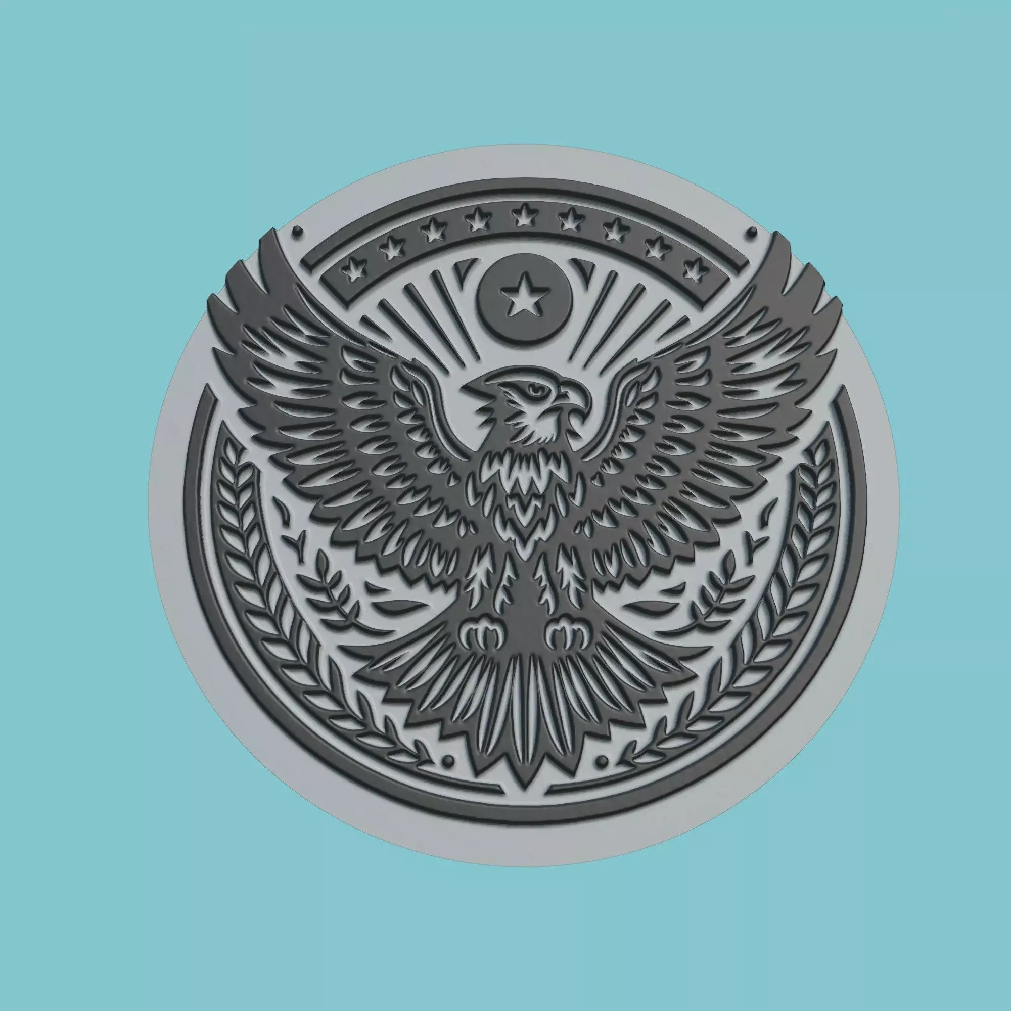 Hawk Animal Medallion Hawk Print Model 3D print model_0