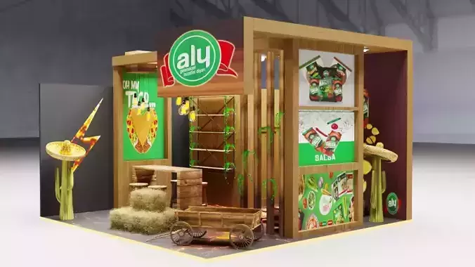 3D Exhibition booth Mexican stand design