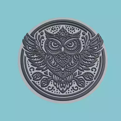 Owl Animal Medallion Owl Print Model