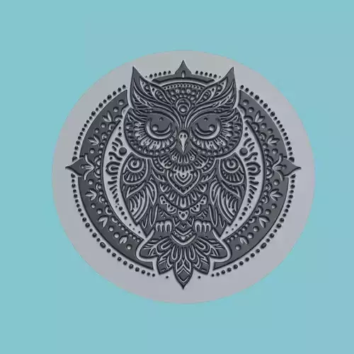 Owl Animal Medallion Owl Print Model