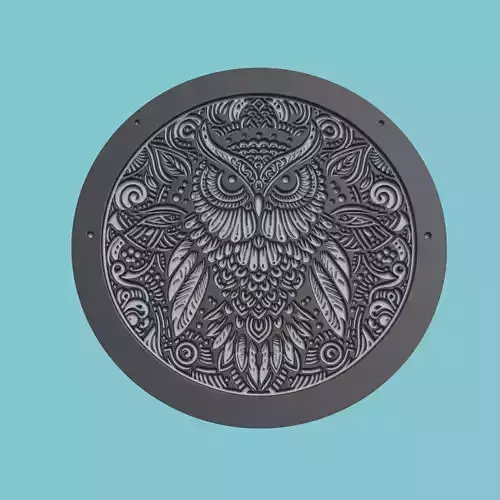Owl Animal Medallion Owl Print Model