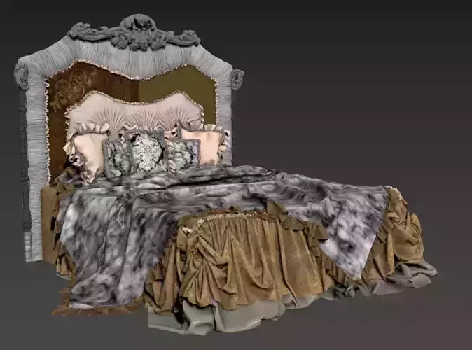 classic beds 3D model 3D model
