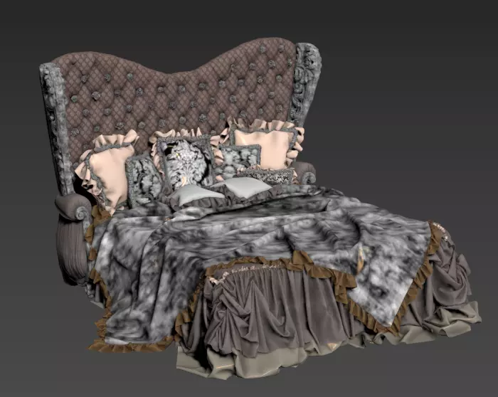 classic beds 3D model 3D model_0