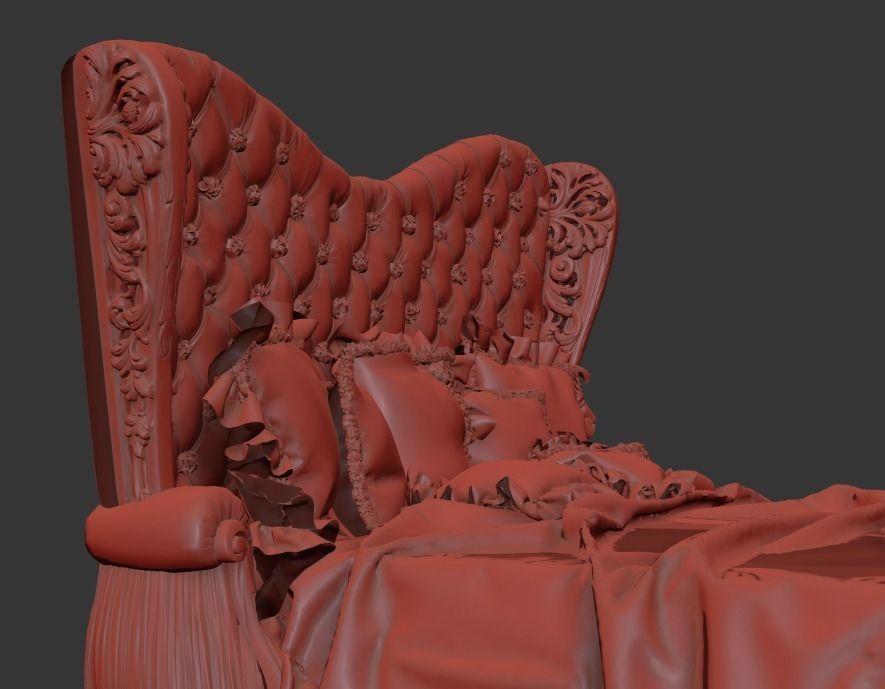classic beds 3D model 3D model_3