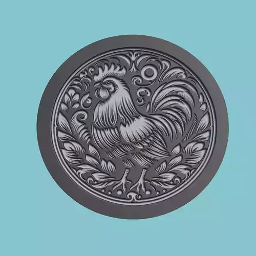 Chicken Animal Medallion Chicken Print Model