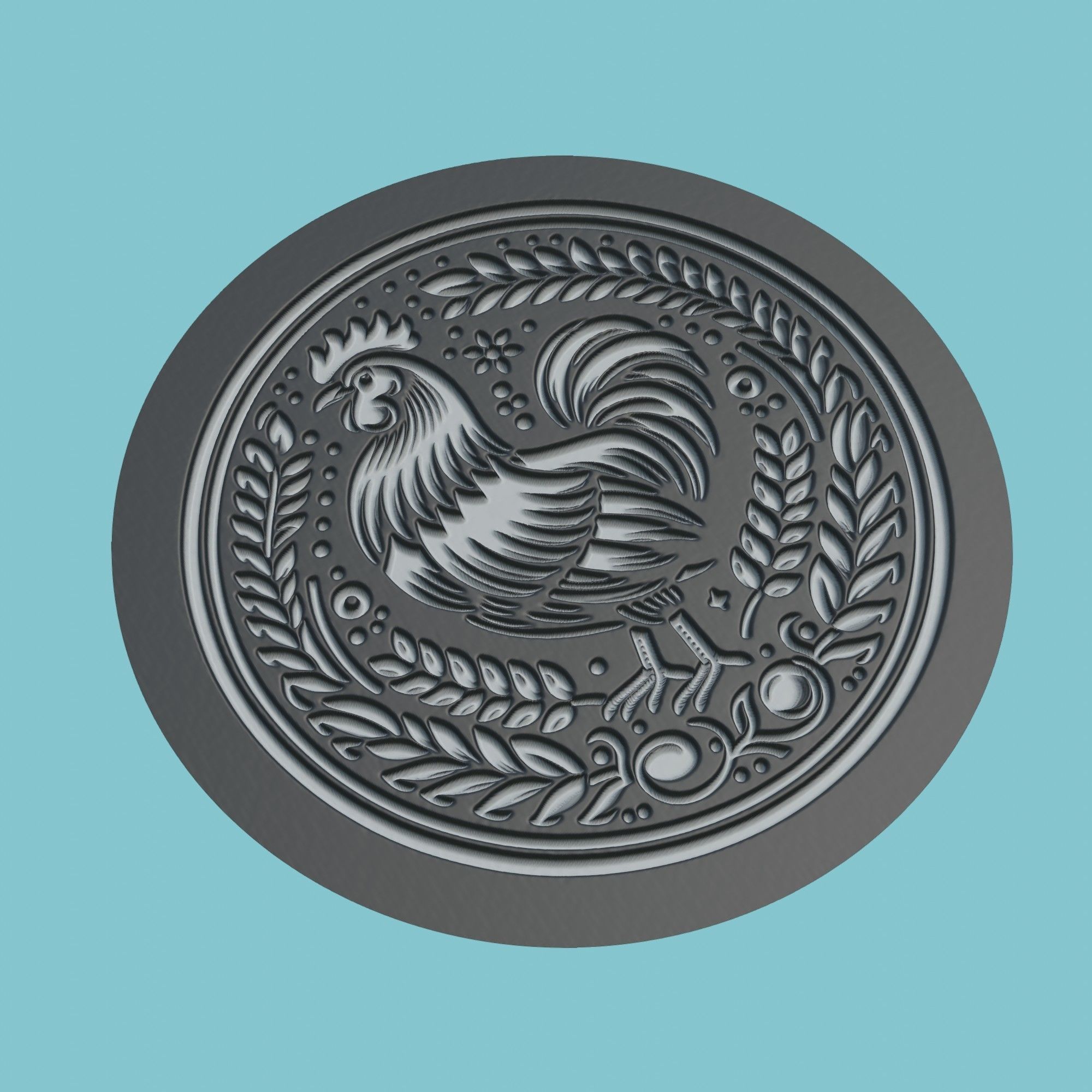 Chicken Animal Medallion Chicken Print Model 3D print model_1