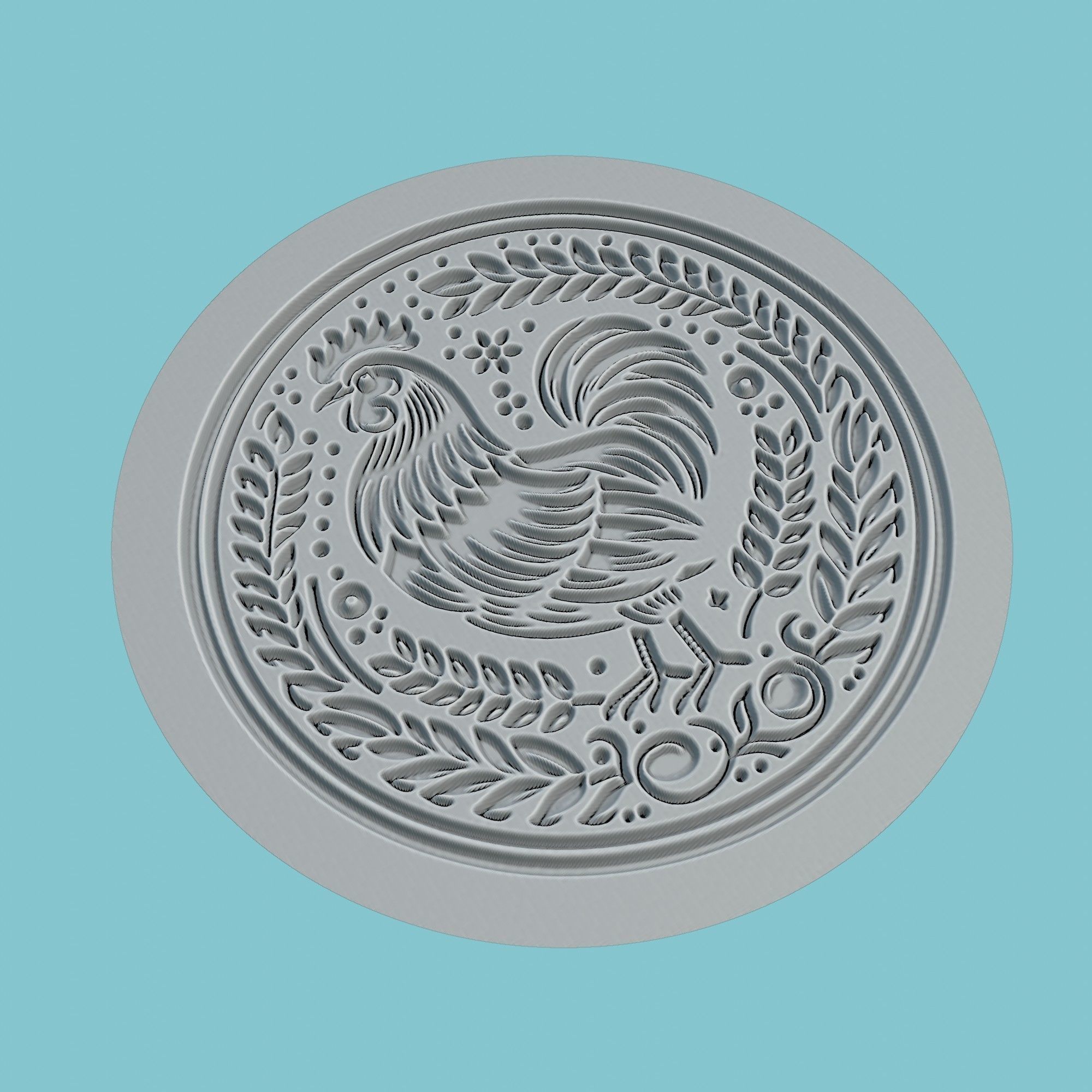 Chicken Animal Medallion Chicken Print Model 3D print model_3