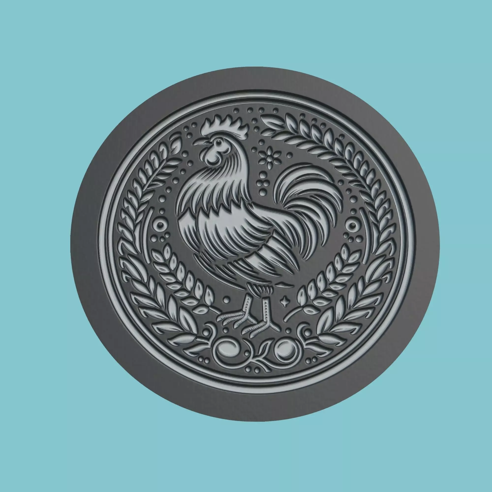 Chicken Animal Medallion Chicken Print Model 3D print model_0