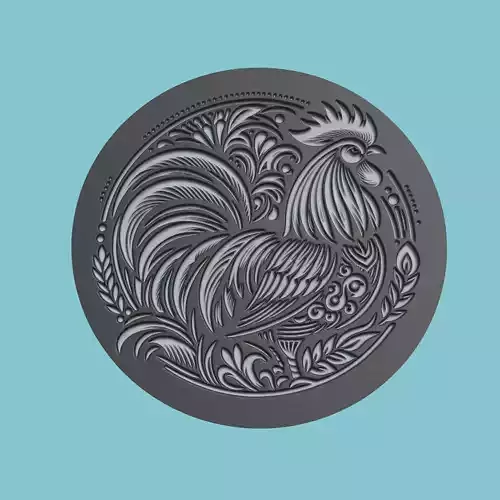 Rooster Animal Medallion Rooster Print Model