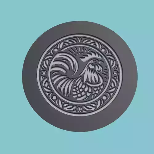 Rooster Animal Medallion Rooster Print Model