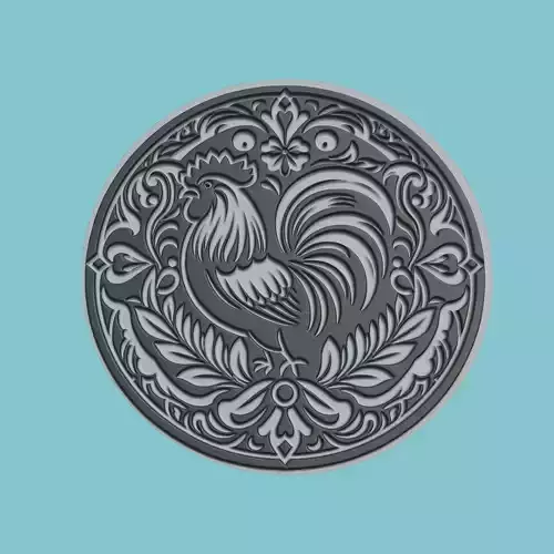 Rooster Animal Medallion Rooster Print Model