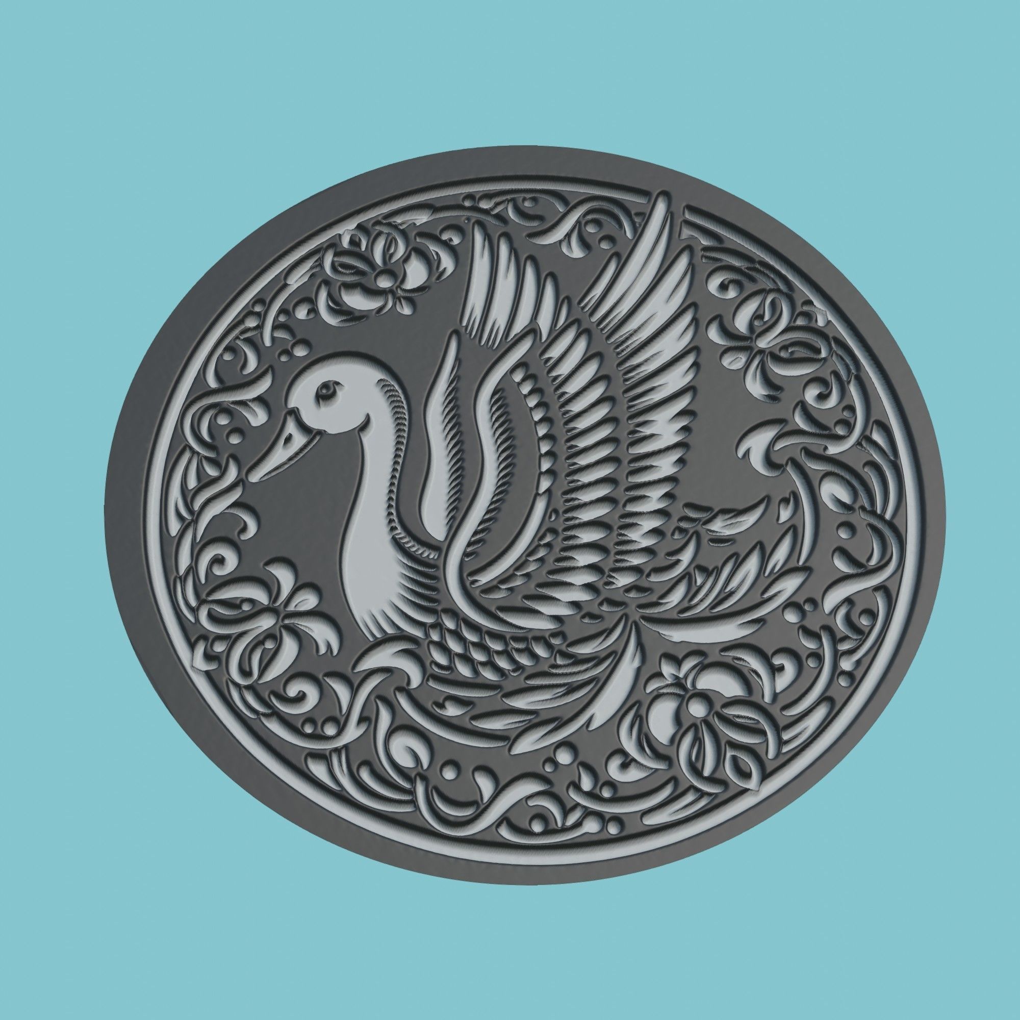 Duck Animal Medallion Duck Print Model 3D print model_1