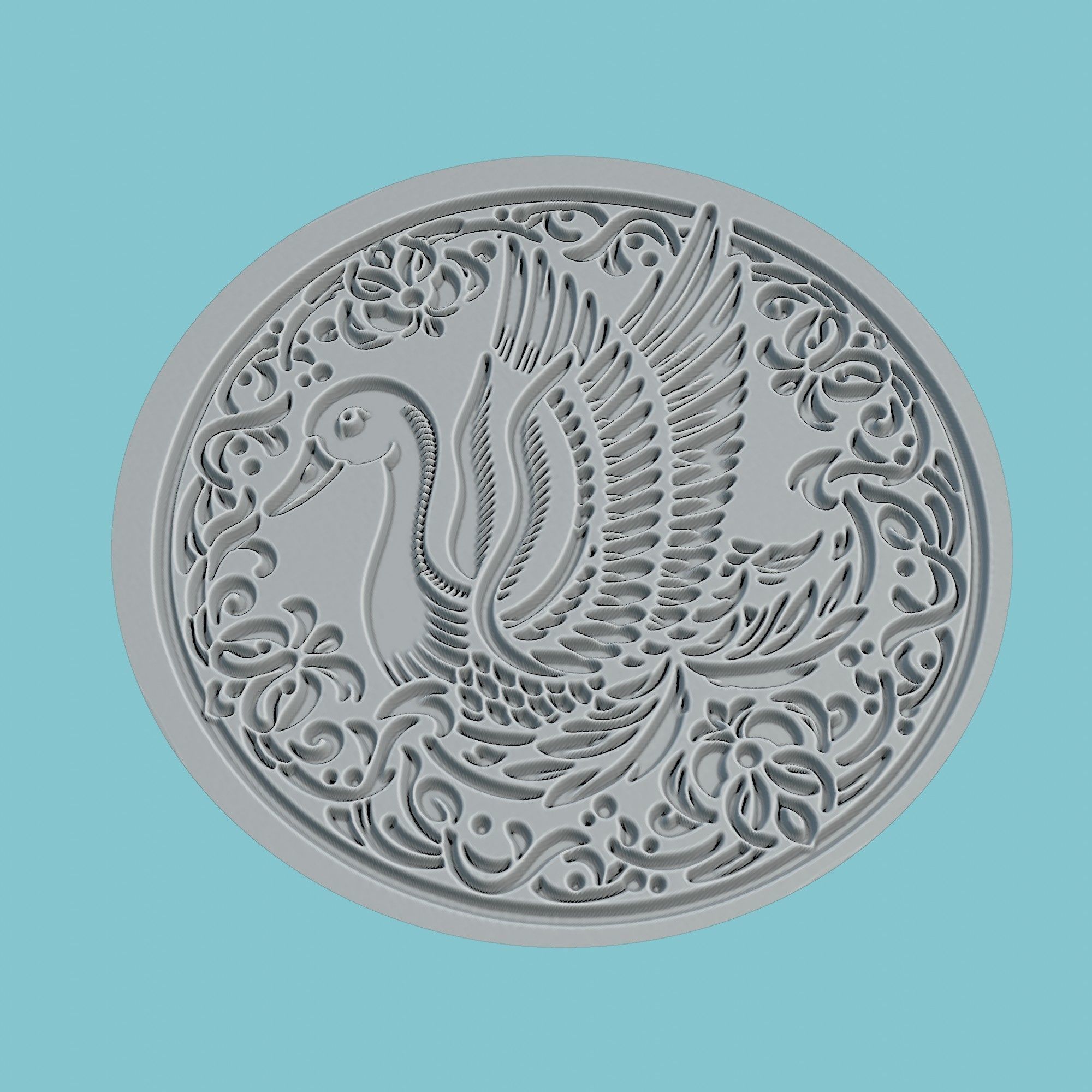 Duck Animal Medallion Duck Print Model 3D print model_3