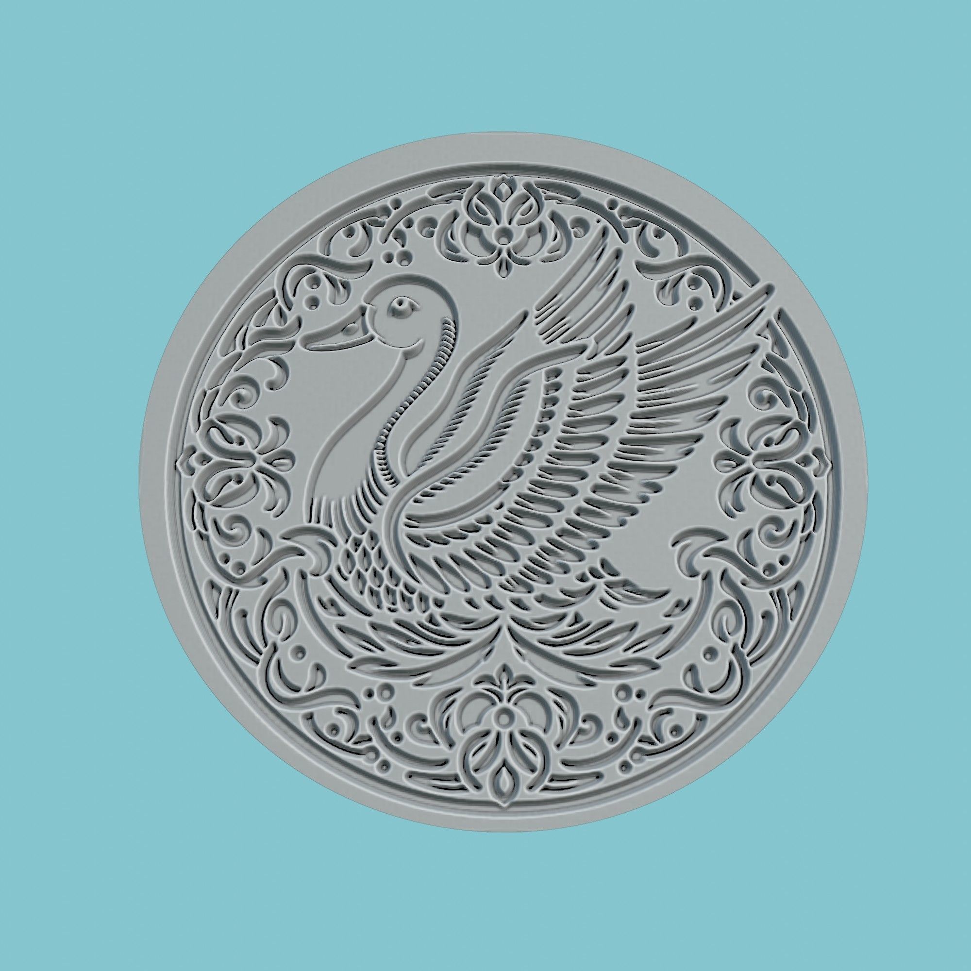 Duck Animal Medallion Duck Print Model 3D print model_2