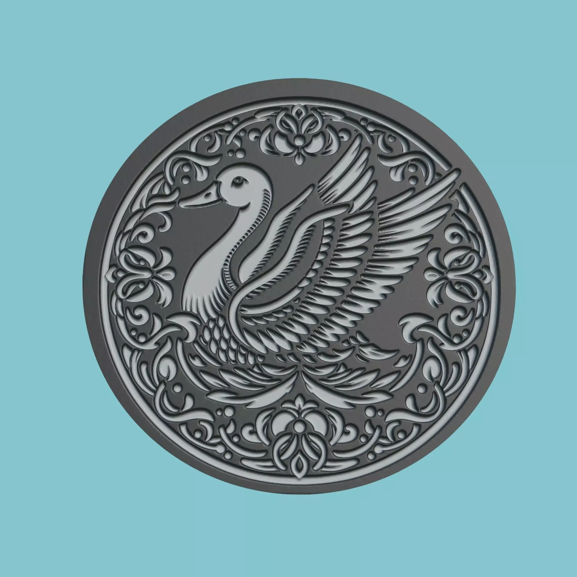 Duck Animal Medallion Duck Print Model 3D print model_0