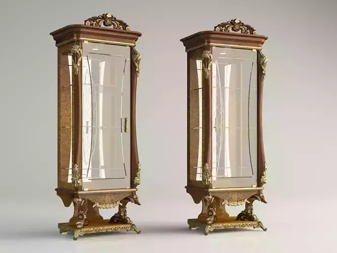 cabinet with glass doors 3D model