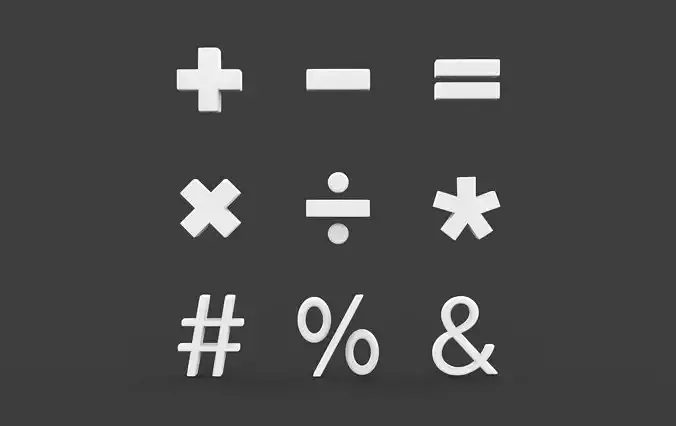 Mathematical Symbols 3D model