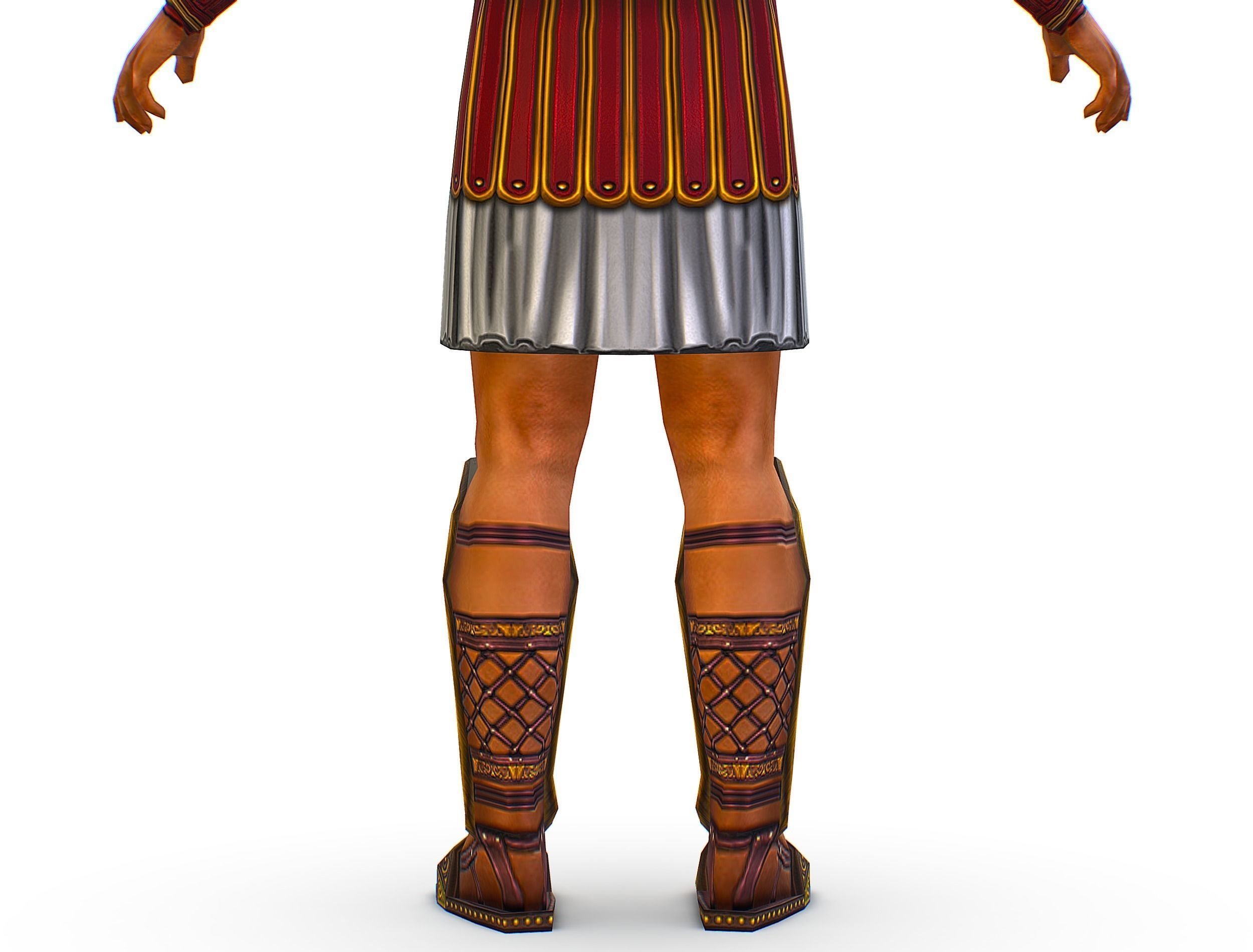 Ancient Warrior in Golden Armor and Helmet Low-poly 3D model_27