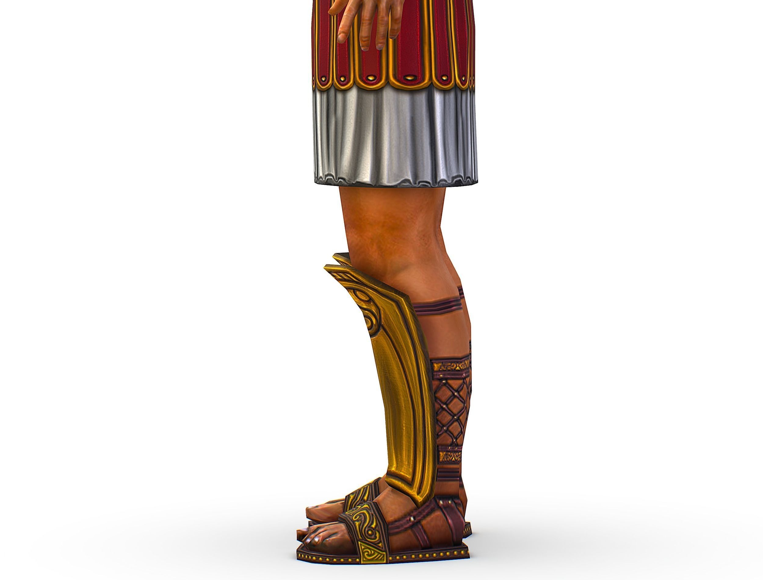 Ancient Warrior in Golden Armor and Helmet Low-poly 3D model_33