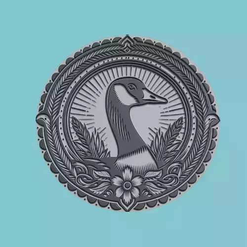 Goose Animal Medallion Goose Print Model