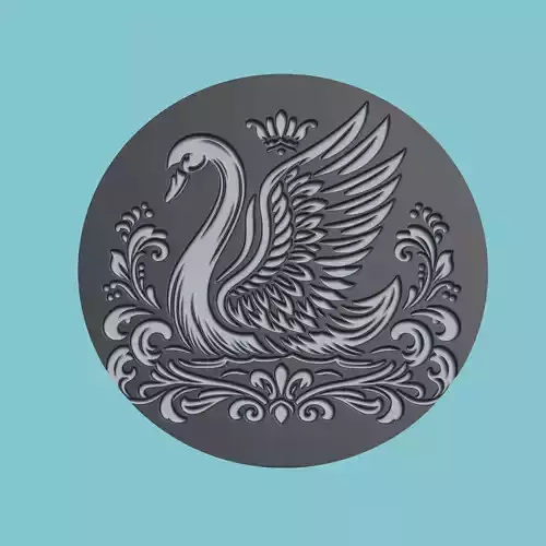 Swan Animal Medallion Swan Print Model