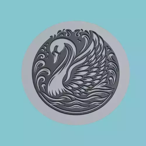 Swan Animal Medallion Swan Print Model