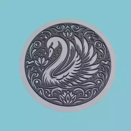 Swan Animal Medallion Swan Print Model