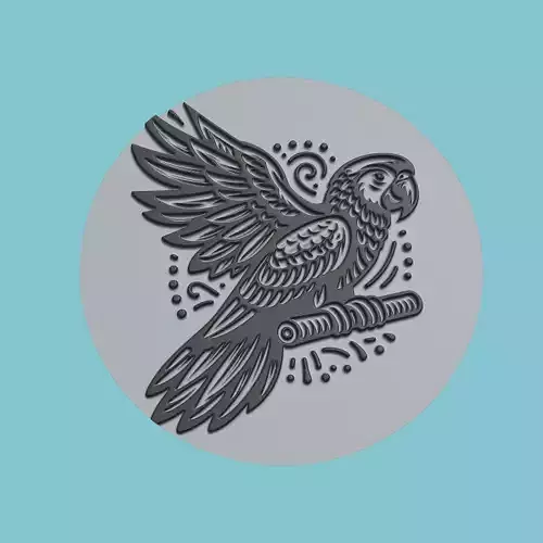 Parrot Animal Medallion Parrot Print Model